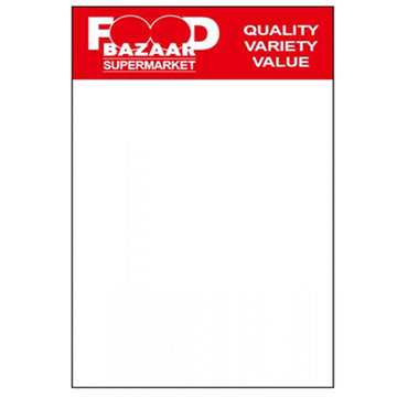 BGP001 Printing Scale Label, 60 x 100 mm, Red "Food Bazaar" Logo, 12 Rolls of 300 Labels